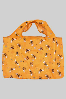 Collapsible Nylon Bee Flower Print Shopping Bag