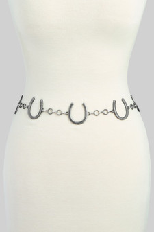 Metal Horseshoe Charm Chain Belt