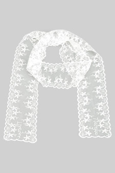 Thin Lacy Floral Neck Scarf