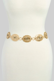 Southwestern Oval Florette Concho Chain Belt