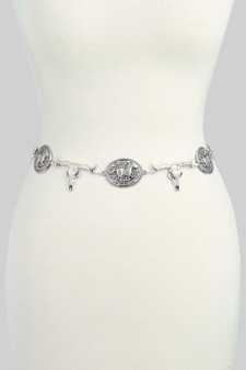 Longhorn And Horse Concho Chain Belt