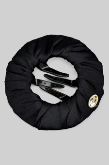 Versatile Satin Round Flat Snap Hair Clip With Teeth
