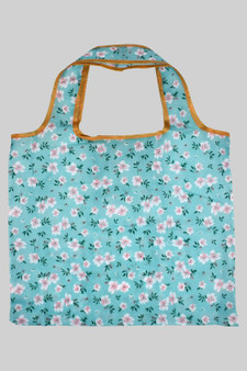 Collapsible Nylon Flower Print Shopping Bag Pouch