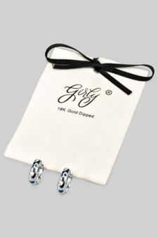 18K Gold Dipped Dainty Hiinge Hoops With Stones
