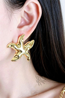 Textured Starfish Drop Earrings