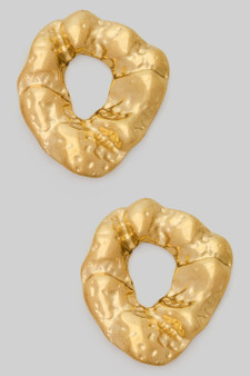 Stainless Steel Hammered Post Earrings