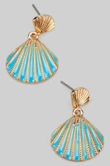 Shell Studs With Lacquered Shell Drop