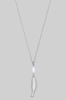 18K Gold Dipped Fish Pearl Pendant Necklace