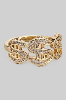 Cz Pave Dollar Sign Ring
