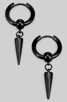 Stainless Steel Hoops With Bead And Spike