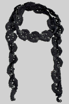 Knitted Laurel And Flower Skinny Scarf
