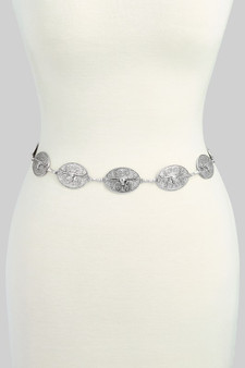 Floral Longhorn Concho Chain Belt