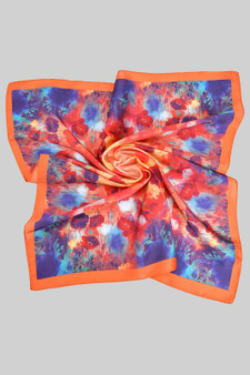 Dreamscape Flower Print Silky Square Scarf