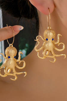 Octopus Charm Hoop Earrings