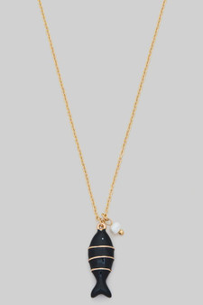 Enamel Fish Pendant Chain Necklace