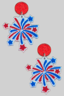 Fourth Of July Fireworks Earrings