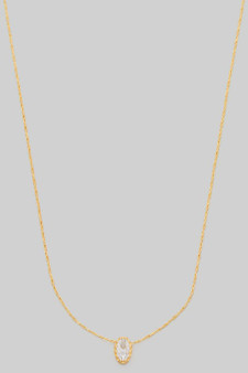 Delicate Oval Solitaire Cz Pendant Necklace