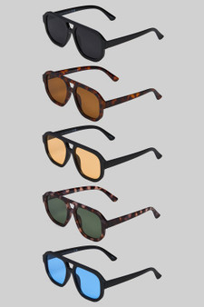 Acrylic Aviator Style Assorted Sunglass Dozen Pack