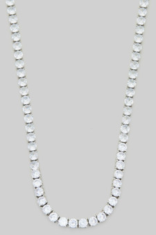 Premium Cz Tennis Necklace Eighteen Inch