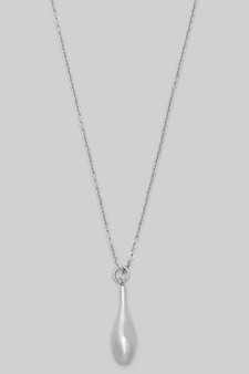 Hammered Drop Pendant Brass Necklace