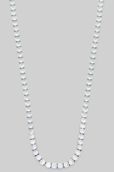 Premium Cz Tennis Necklace Twenty Inch