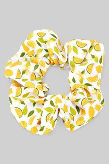 Lemon Print Stretch Hair Scrunchie