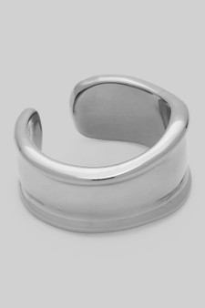 Wavy Brass Cuff Ring With Indent