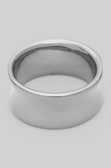 Curved Shiny Brass Thick Band Ring