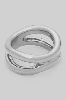 Shiny Brass Joined Stacked Brass Ring