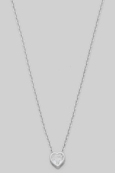 Delicate Heart Solitaire Cz Pendant Necklace