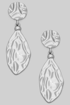 Hammered Geo Brass Drop Earrings