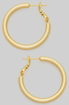 14K Gold Dipped One And Quarter Inch Tube Hoops