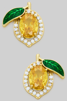 Lavish Cz Lemon Studs