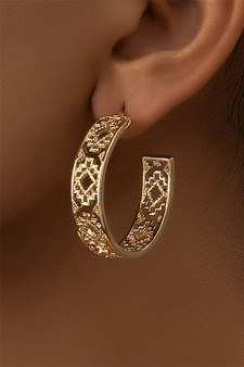 Aztec Cutout Hoop Earrings