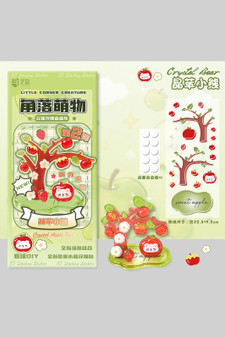 3D Stackable Sticker Crystal Apple Bear Theme Kit