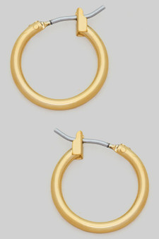 Small 14K Gold Dipped Hinge Top Hoop Earrings