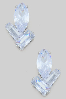 Cz Cluster Stud Earrings