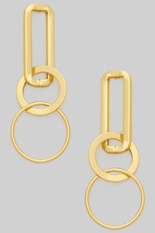 Classy Tiered Geo Drop Earrings