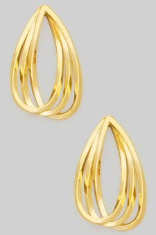 Interlocking Brass Teardrop Earrings