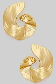 Twisted Textured Brass Drop Earrings