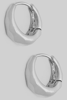 Hammered Edged Brass Essential Huggie Hoops