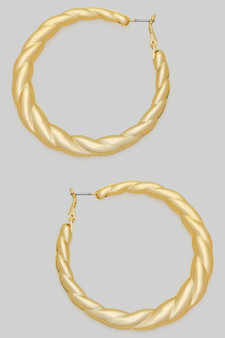 Hollow Twisted Hoop Earrings