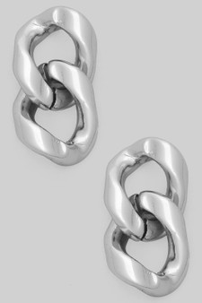 Hammered Essential Brass Chain Link Drop Earrings