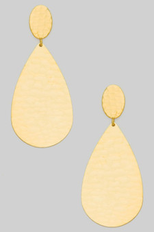 Chic Hammered Tear Drop Earrings