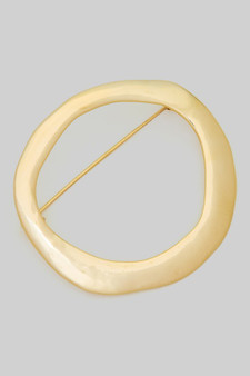 Classy Brass Circle Brooch Pin