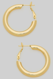 Hollowed Out Brass Tube Hoops
