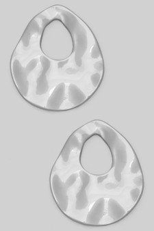 Hammered Cut Out Tear Drop Earrings