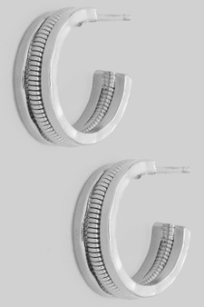 Triple Stack Spring Brass Hoop Earrings