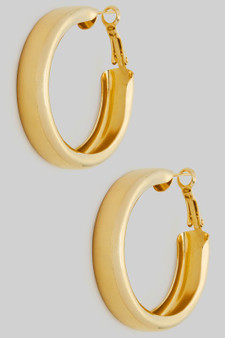 Shiny Timeless Brass Hoop Earrings