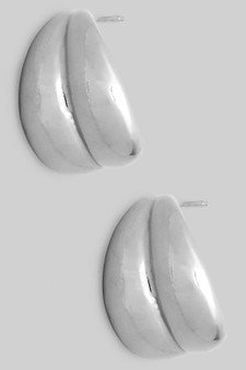 Chubby Slit Brass Hoop Earrings